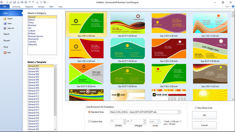 Click to view EximiousSoft Business Card Designer 3.95 screenshot